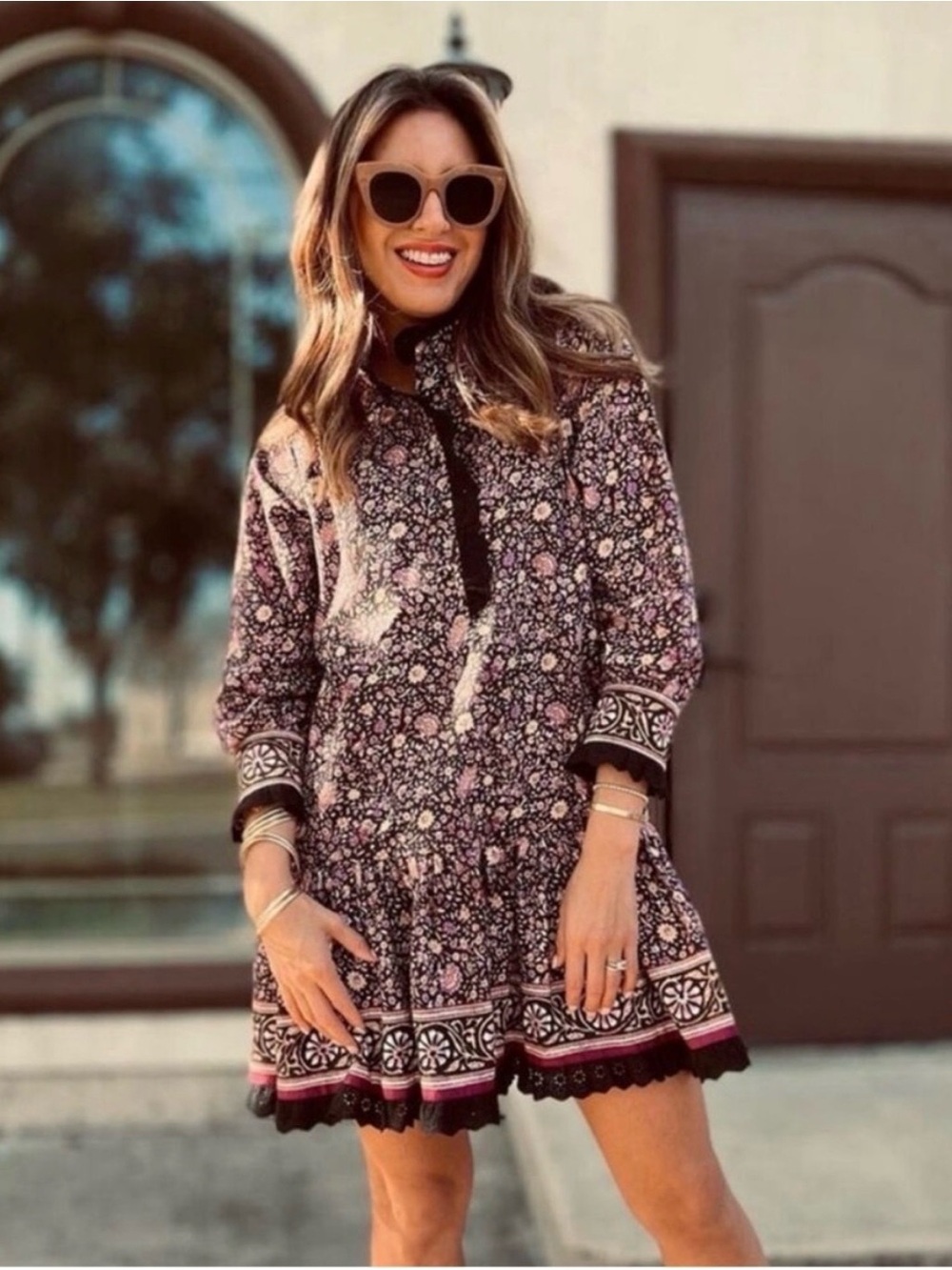 Hunter Bell carter mini dress in midnight floral